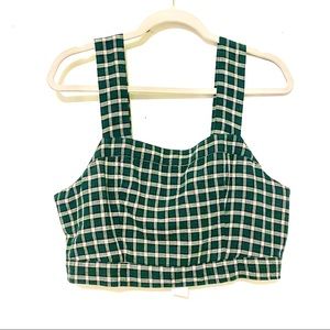 AE Plaid Square Neck Crop Top
